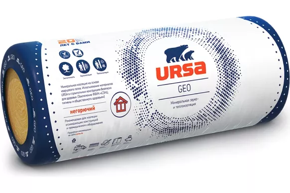 Утеплитель из минеральной ваты URSA GEO М-25 Рулон (9000х1200х50 мм) 1 шт