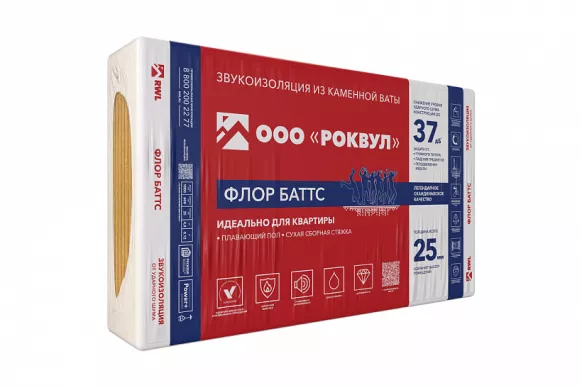 Rockwool Флор Баттс Плита (1000х600х25 мм) 8 шт