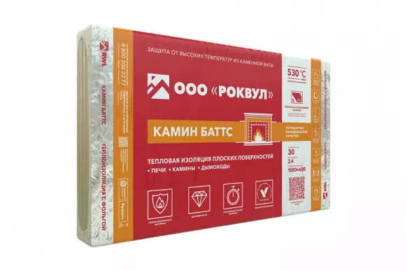 Rockwool Камин Баттс Плита (1000х600х30 мм) 4 шт