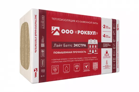 Rockwool Лайт Баттс Экстра Плита (1000х600х100 мм) 4 шт